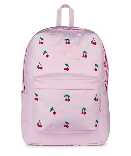 JanSport SuperBreak® Plus Backpacks - Pink Ice Cherry Embroidery