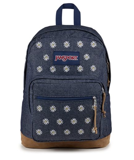 JanSport Right Pack Backpacks - Embroidered Denim Dark