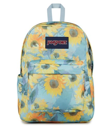 JanSport SuperBreak® Plus Backpacks - Surreal Sunflowers Blue Dusk